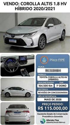 TOYOTA COROLLA 1.8 VVT-I HYBRID FLEX ALTIS CVT
